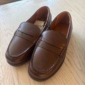 J Crew Factory Boys Classic Brown Penny Loafers, NWT, size K3